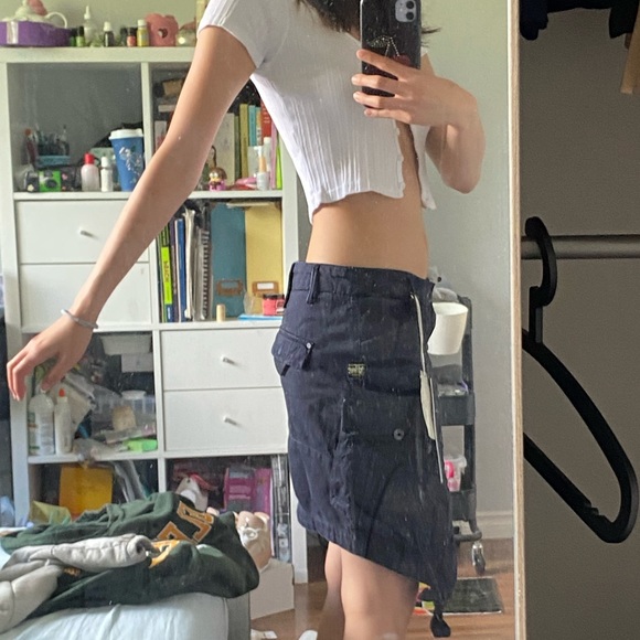 G-Star Raw Navy Cargo Skirt sz26 - Picture 11 of 11
